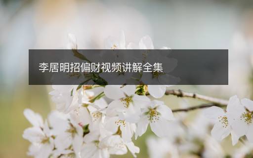 李居明招偏财视频讲解全集