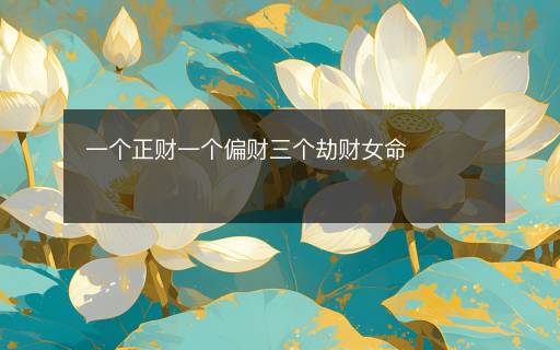 一个正财一个偏财三个劫财女命 一个正财一个偏财三个劫财女命