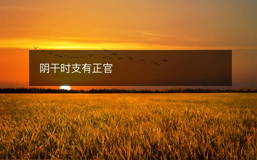 阴干时支有正官