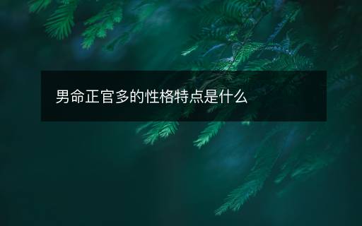 男命正官多的性格特点是什么