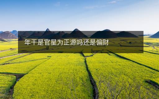 年干是官星为正源吗还是偏财