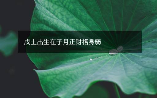 戊土出生在子月正财格身弱