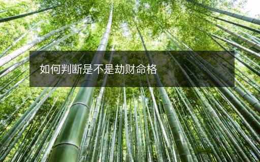 如何判断是不是劫财命格