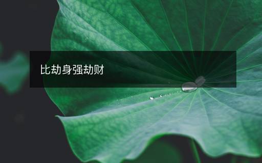 比劫身强劫财
