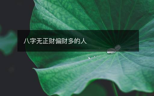 八字无正财偏财多的人