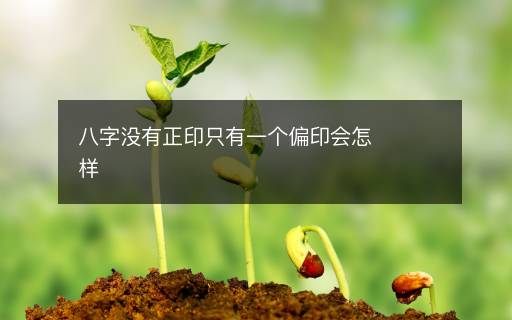 八字没有正印只有一个偏印会怎样
