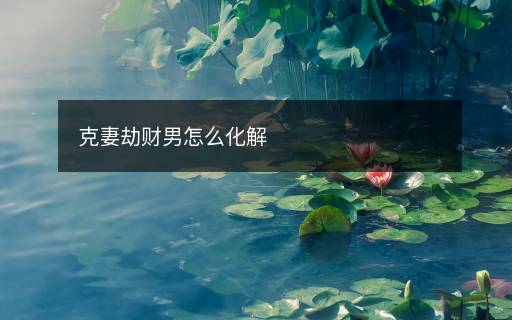 克妻劫财男怎么化解