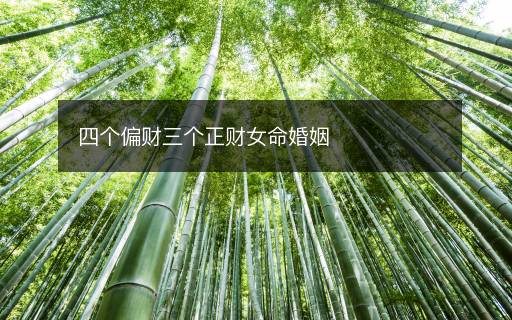 四个偏财三个正财女命婚姻 四个偏财三个正财女命婚姻
