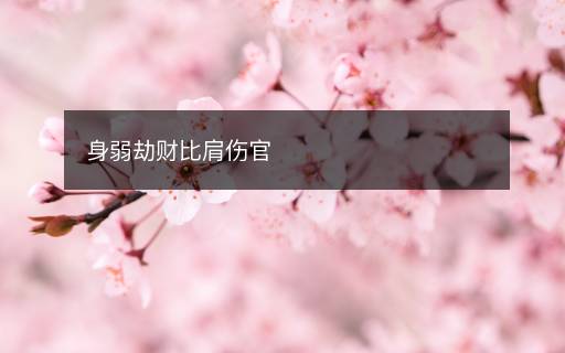 身弱劫财比肩伤官