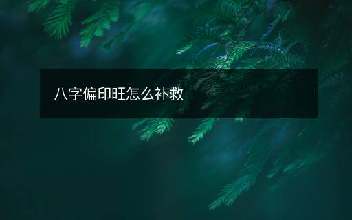 八字偏印旺怎么补救