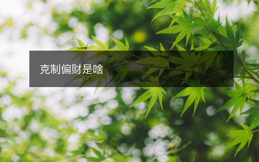 克制偏财是啥