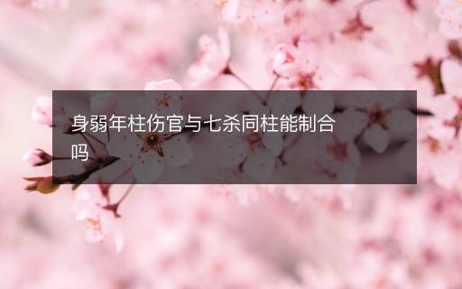 身弱年柱伤官与七杀同柱能制合吗