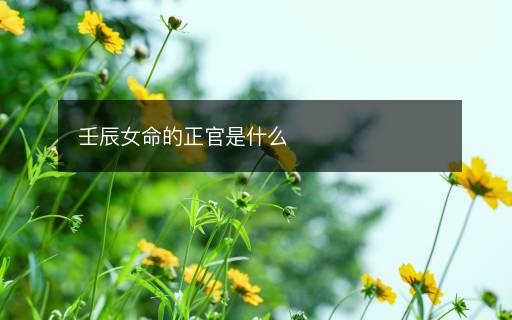 壬辰女命的正官是什么