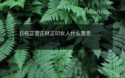 日柱正官正财正印女人什么意思