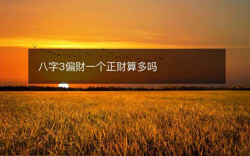 八字3偏财一个正财算多吗