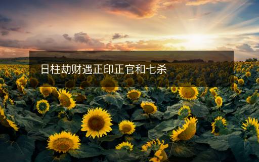 日柱劫财遇正印正官和七杀