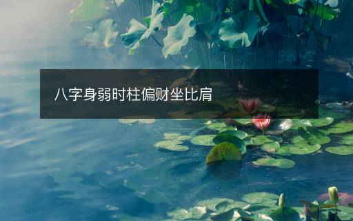 八字身弱时柱偏财坐比肩
