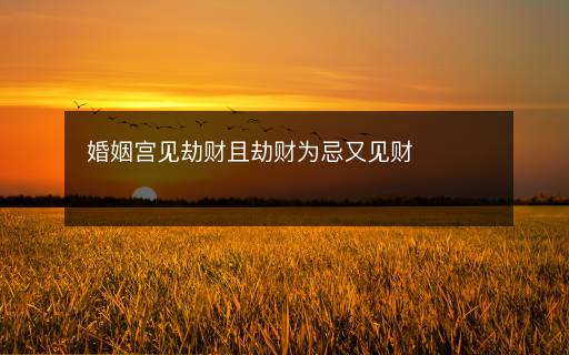 婚姻宫见劫财且劫财为忌又见财