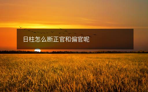 日柱怎么断正官和偏官呢