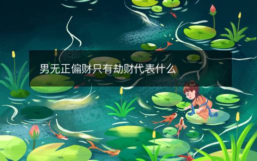 男无正偏财只有劫财代表什么