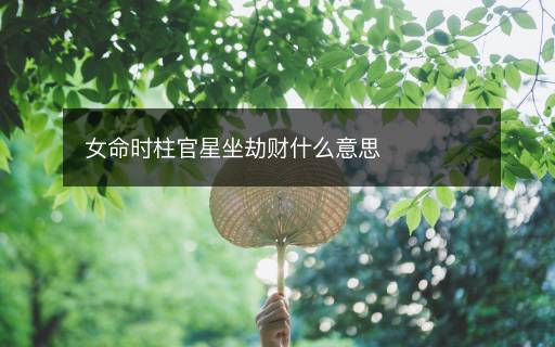 女命时柱官星坐劫财什么意思