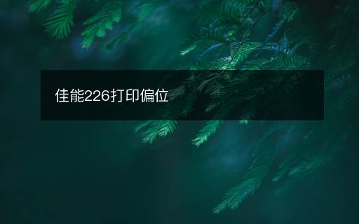佳能226打印偏位