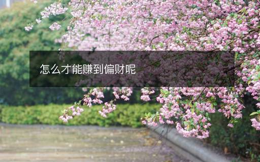 怎么才能赚到偏财呢