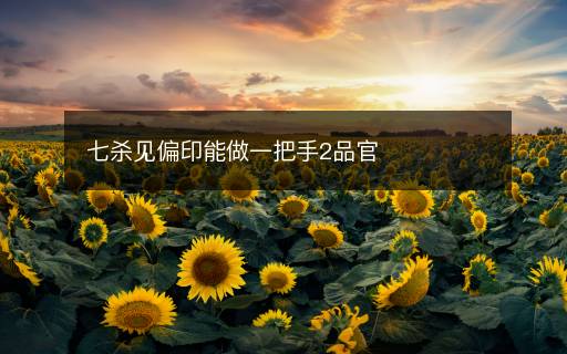 七杀见偏印能做一把手2品官