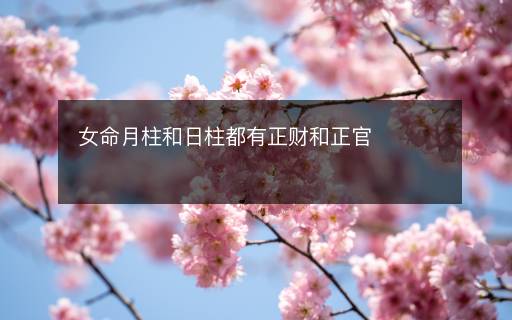 女命月柱和日柱都有正财和正官