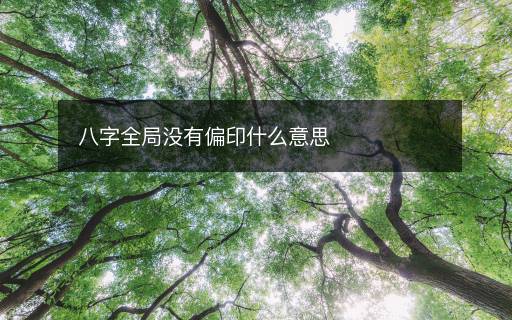 八字全局没有偏印什么意思