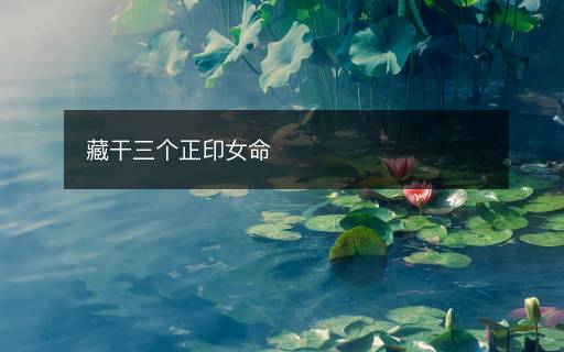 藏干三个正印女命 藏干三个正印女命