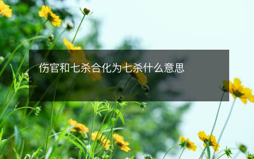伤官和七杀合化为七杀什么意思