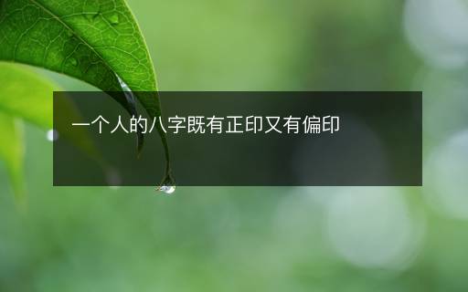 一个人的八字既有正印又有偏印