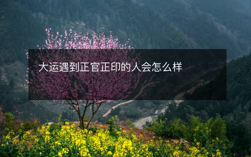 大运遇到正官正印的人会怎么样 大运遇到正官正印的人会怎么样