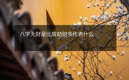 八字无财星比肩劫财多代表什么