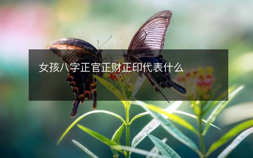 女孩八字正官正财正印代表什么