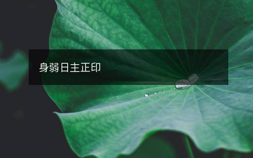 身弱日主正印