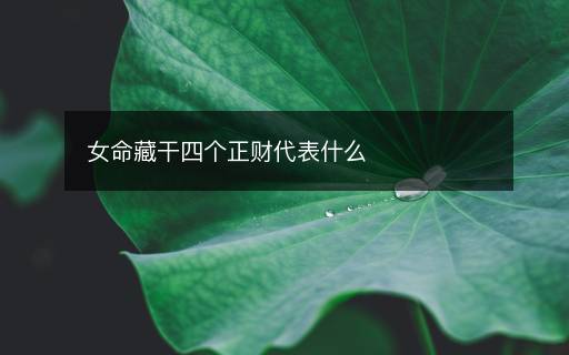 女命藏干四个正财代表什么