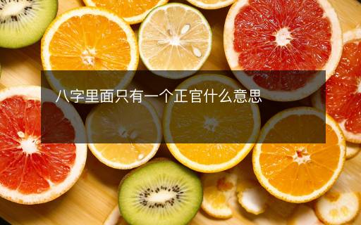 八字里面只有一个正官什么意思