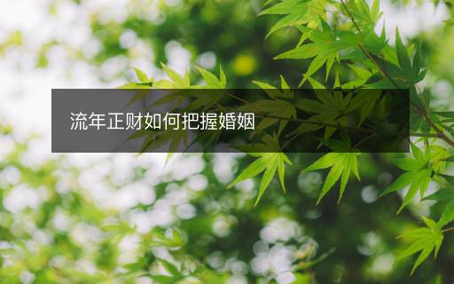 流年正财如何把握婚姻