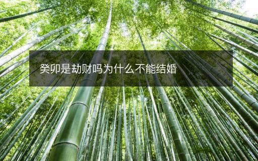 癸卯是劫财吗为什么不能结婚