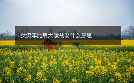 女流年比肩大运劫财什么意思
