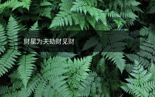 财星为夫劫财见财