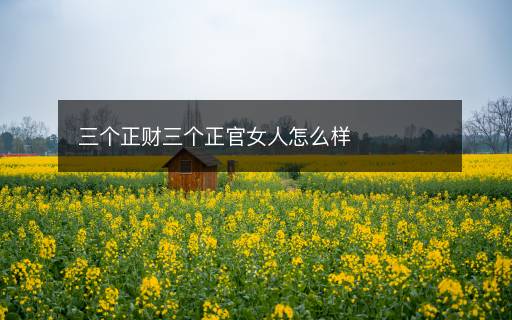 三个正财三个正官女人怎么样