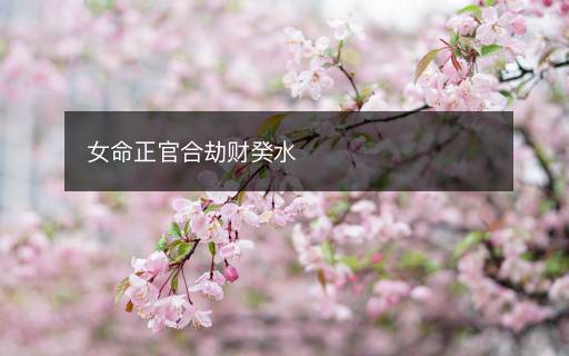 女命正官合劫财癸水