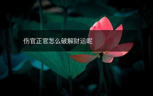 伤官正官怎么破解财运呢