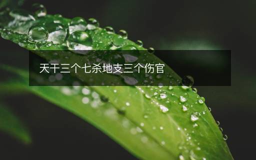 天干三个七杀地支三个伤官