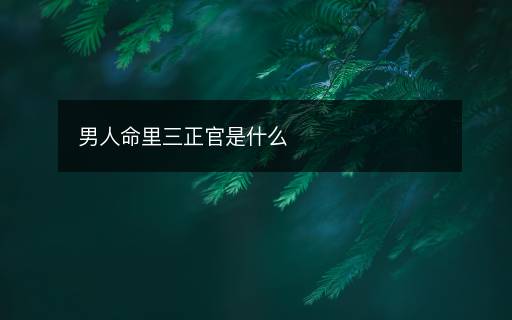 男人命里三正官是什么