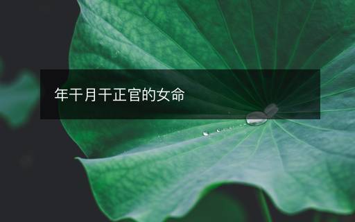 年干月干正官的女命