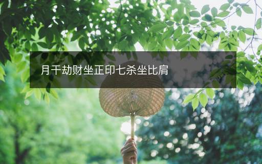 月干劫财坐正印七杀坐比肩 月干劫财坐正印七杀坐比肩